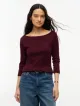 Slim T-Shirt Με Λαιμόκοψη Boat Και Μανίκι 3/4