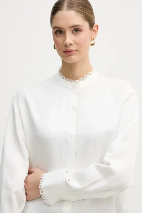 TOMMY HILFIGER  OVERSIZED FIT LACE SHIRT WITH LINEN