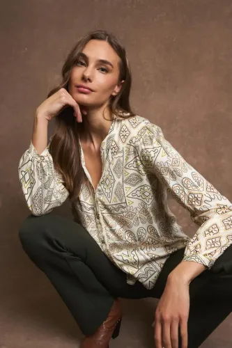 Πουκάμισο CECILIA με γεωμετρικό σχέδιο