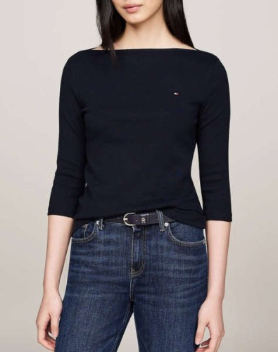 Μπλούζα ριμπ boatneck