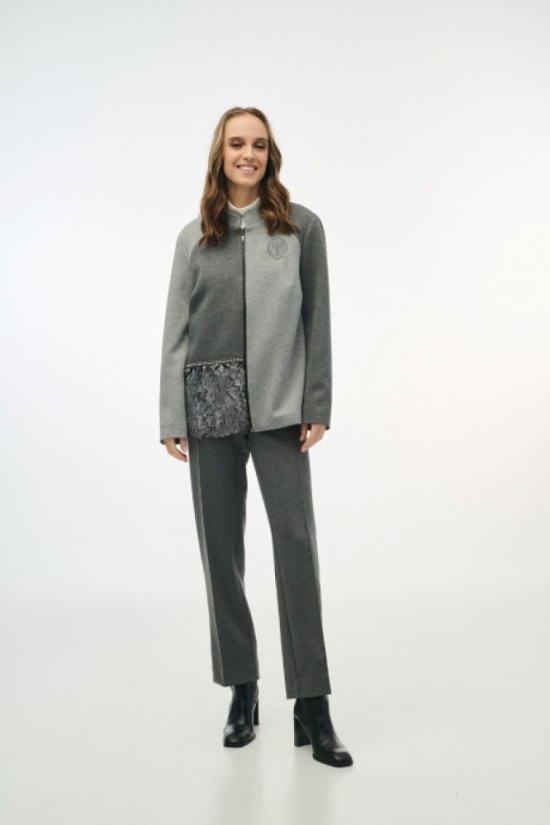 Παντελόνι ίσιο με λάστιχο πίσω και νερβίρ 