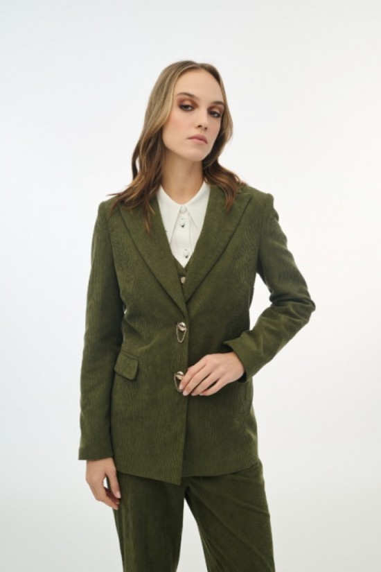 Σακάκι κοτλέ με εντυπωσιακά κουμπιά 