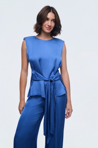 Μπλούζα αμάνικη με δέσιμο μπροστά 