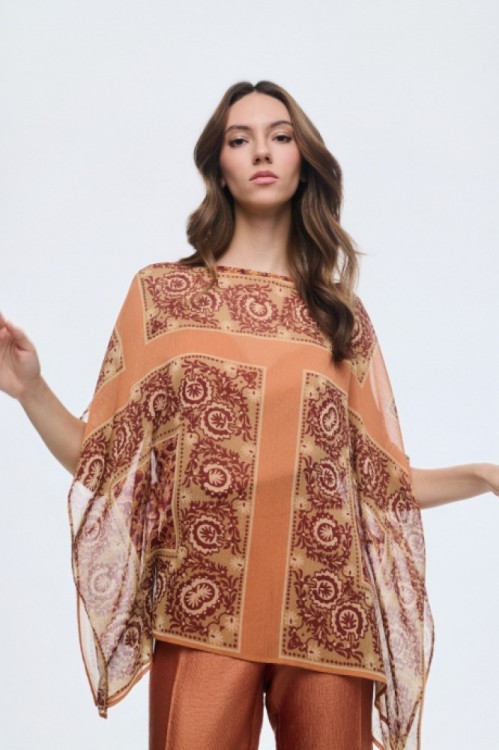 Μπλούζα εμπριμέ με μύτες 