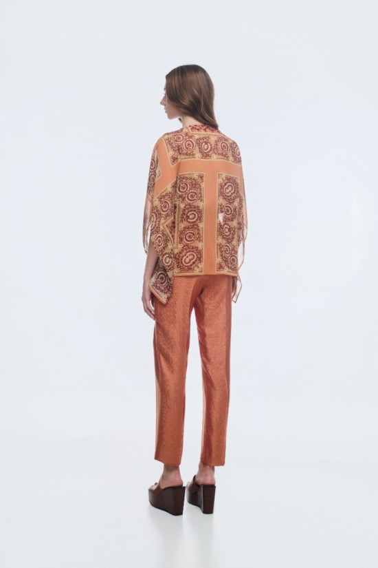 Μπλούζα εμπριμέ με μύτες 