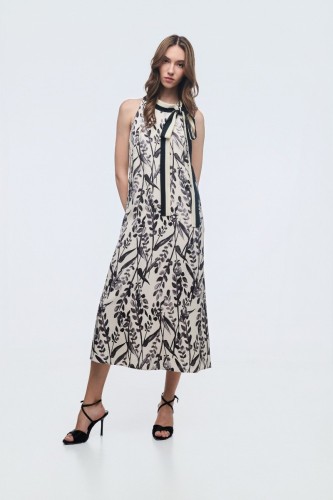 Φόρεμα αμάνικο με δέσιμο 