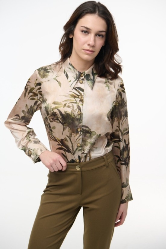 Πουκάμισο με print floral 
