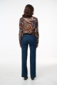 Παντελόνι denim με κοτλε λεπτομέρειες 