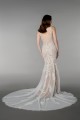  Allover Beaded and Chantilly Lace Fit and Flare Gown