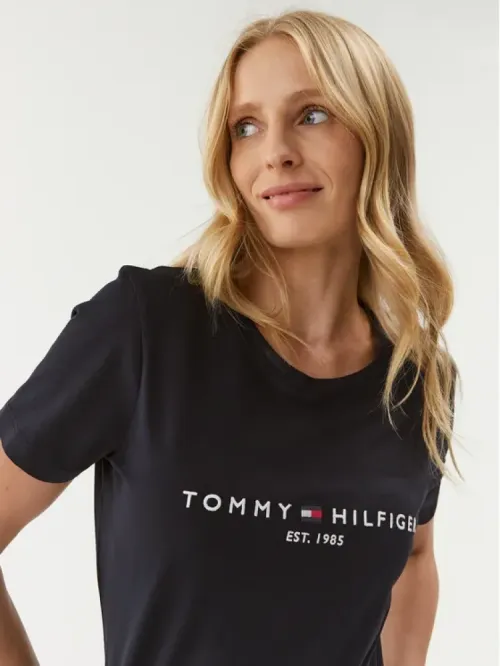 TOMMY HILFIGER ΜΠΛΕ ΣΚΟΥΡΟ T-SHIRT REGULAR FIT