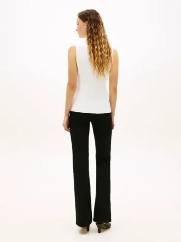 Gold-Tone Button Linen Blend Slim Waistcoat 