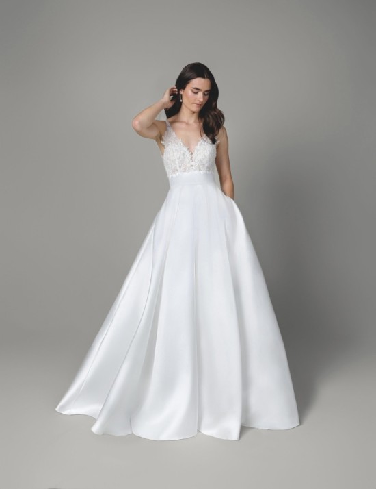 WEDDIND DRESS A LINE, MIKADO