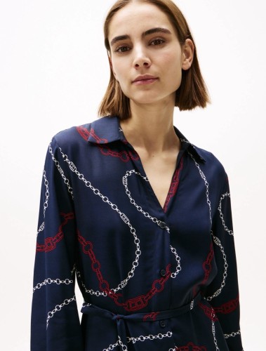 Φόρεμα soft viscose με σχέδιο αλυσίδα