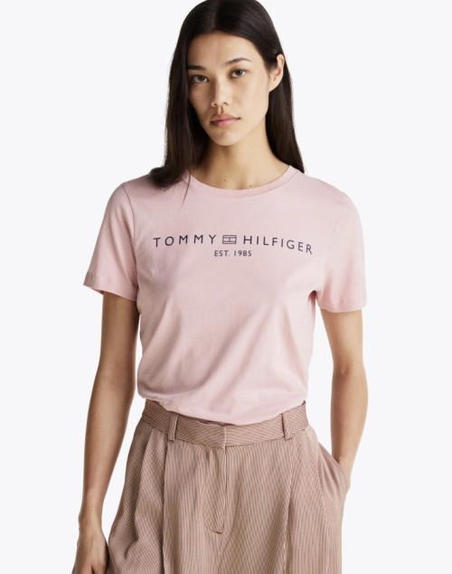 T-Shirt Με Κλασική Λαιμόκοψη Και Λογότυπο
