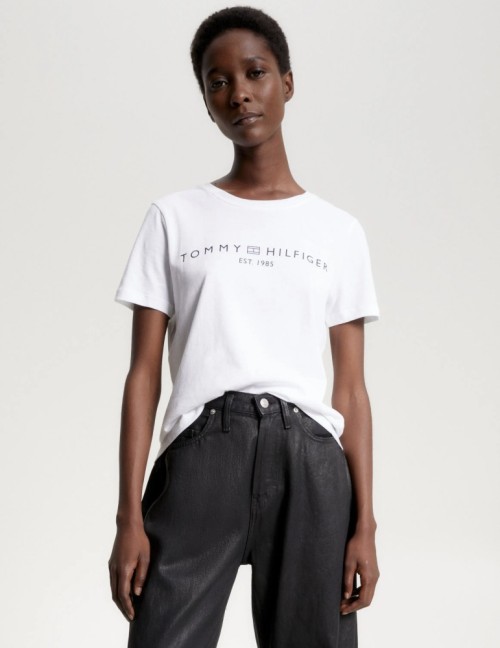 T-Shirt Με Κλασική Λαιμόκοψη Και Λογότυπο