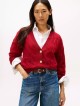 TOMMY HILFIGER Μάλλινη Oversized Ζακέτα Με V Λαιμόκοψη