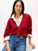 TOMMY HILFIGER Μάλλινη Oversized Ζακέτα Με V Λαιμόκοψη