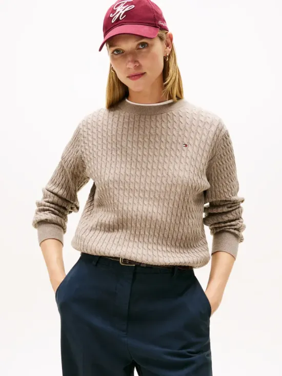 TOMMY HILFIGER Πουλόβερ Με Cable Πλέξη TOMMY HILFIGER Πουλόβερ Με Cable Πλέξη