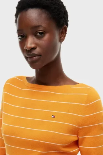 TOMMY HILFIGER ΒΑΜΒΑΚΕΡΟ ΠΟΥΛΟΒΕΡ ΜΕ ΡΙΓΕΣ