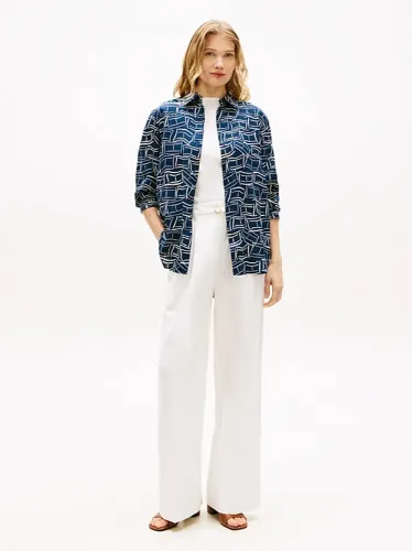 TOMMY HILFIGER ΛΙΝΟ ΠΟΥΚΑΜΙΣΟ ΜΕ ΧΑΛΑΡΗ ΓΡΑΜΜΗ