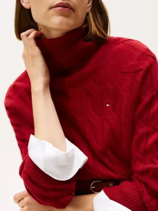 TOMMY HILFIGER Άνετο Πουλόβερ Με Cable Πλέξη