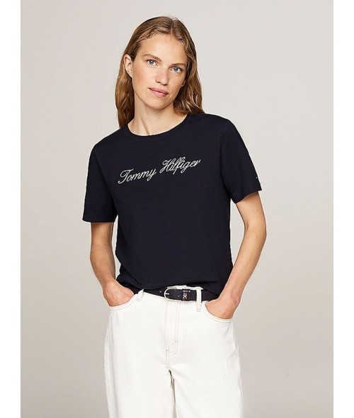 TOMMY HILFIGER T-SHIRT ΑΝΕΤΗ ΓΡΑΜΜΗ