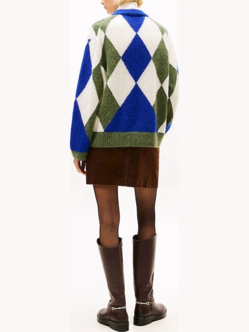 TOMMY HILFIGER ALPACA BLEND ARGYLE C-NK LS SWT