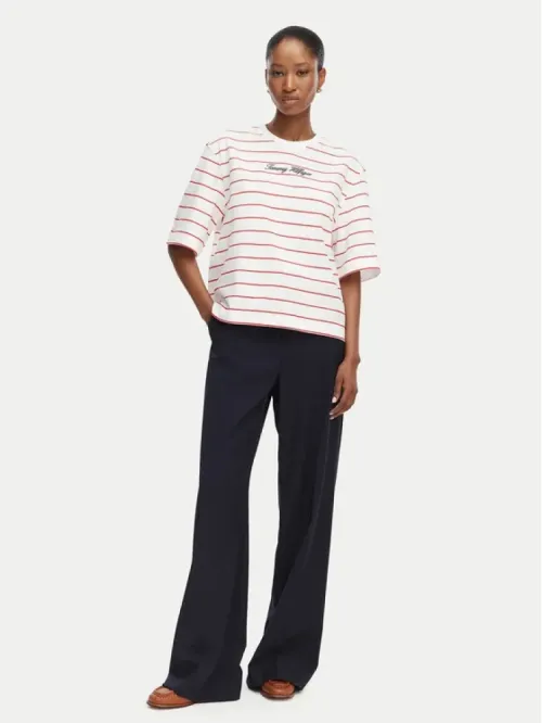 TOMMY HILFIGER T-SHIRT ΑΝΕΤΗ ΓΡΑΜΜΗ