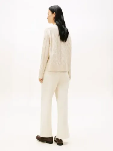 TOMMY HILFIGER ΠΟΥΛΟΒΕΡ SOFT WOOL CABLE RLX C-NK 