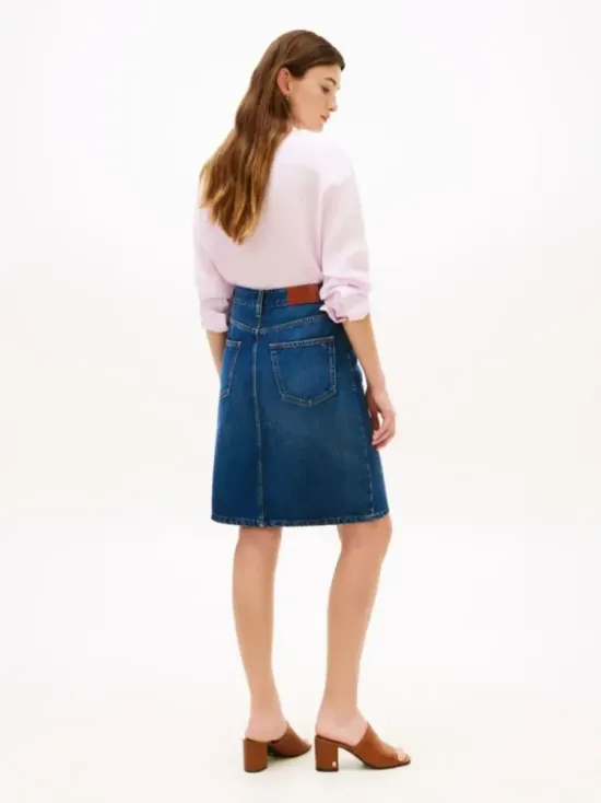 Denim Φούστα Με Κανονική Μέση Και Ίσια Γραμμή 