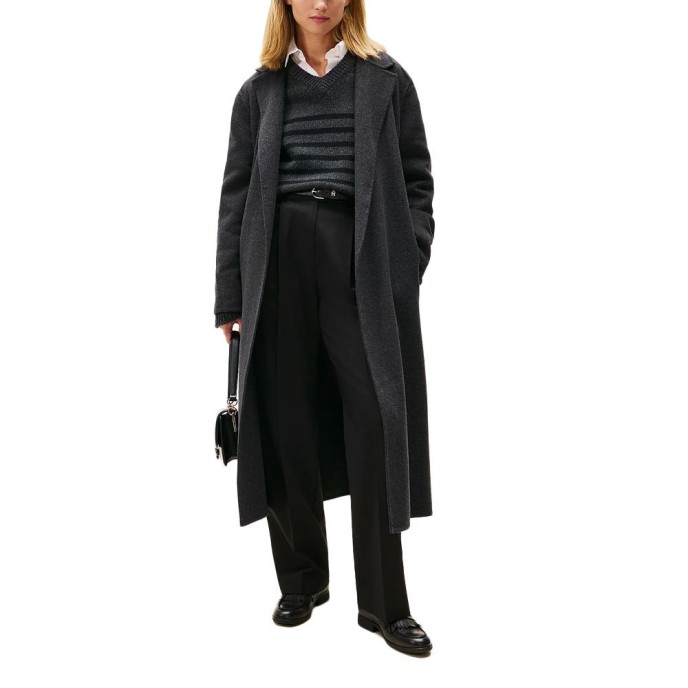 WOOL BELTED REGULAR FIT LONG COAT WOMEN TOMMY HILFIGER