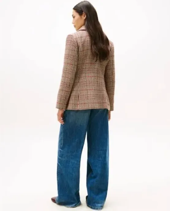 Tommy Hilfiger Blazer Σε Κανονική Γραμμή Από Tweed Με Μονή Σειρά Κουμπιών